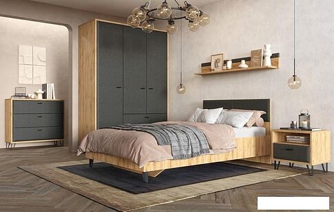 Комод Black Red White Grace KOM3S (дуб наварра/графит)