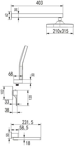 Душевая система  Rose R1035T