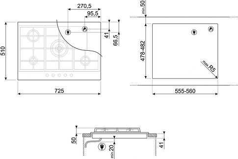 Варочная панель Smeg PX175
