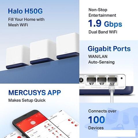 Wi-Fi система Mercusys Halo H50G (3 шт)