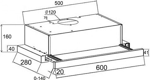 Кухонная вытяжка LEX Hubble G 600 Grey (серый)