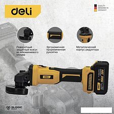 Угловая шлифмашина Deli DL-JM20-E1D4 103026 (с 2-мя АКБ, кейс) Угловая шлифмашина Deli DL-JM20-E1D4 103026 (с 2-мя АКБ, кейс)