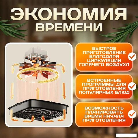 Аэрофритюрница Xiaomi Mijia Smart Air Fryer 5L MAF11 (с переходником на евровилку)