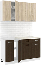 Готовая кухня Кортекс-мебель Корнелия Лира-лайт км.02464 1.4 м (дуб сонома/венге/королевский опал)