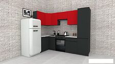 Готовая кухня ВерсоМебель Эко-7 1.2x2.6 левая (красный чили/антрацит/ст.мрамор итальянский) Готовая кухня ВерсоМебель Эко-7 1.2x2.6 левая (красный чили/антрацит/ст.мрамор итальянский)