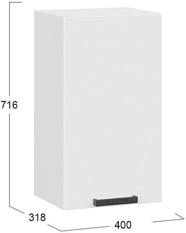 Шкаф навесной Трия Детройт 1В4 исп. 2 (белый/белый глянец)