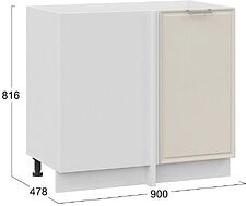 Шкаф напольный Трия Белладжио 1Н9У (белый/софт панакота) Шкаф напольный Трия Белладжио 1Н9У (белый/софт панакота)