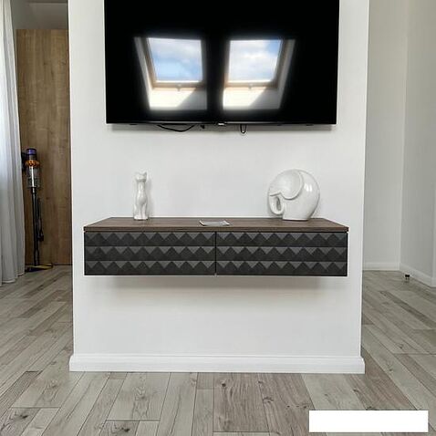 Тумба Shtabe Simple 7010 эко (графит/дуб веллингтон)