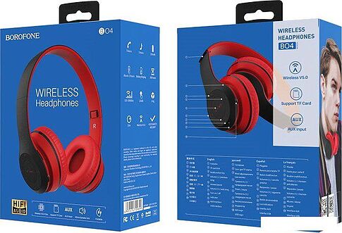 Наушники Borofone BO4 (черный/красный)