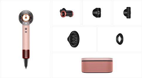 Фен Dyson HD16 Supersonic Nural Straight+Wavy (с переходником на евровилку, розовый канзан)