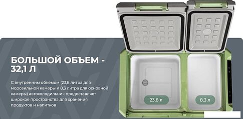 Компрессорный автохолодильник Artelv ARD 40L 32.1л (серый/зеленый)