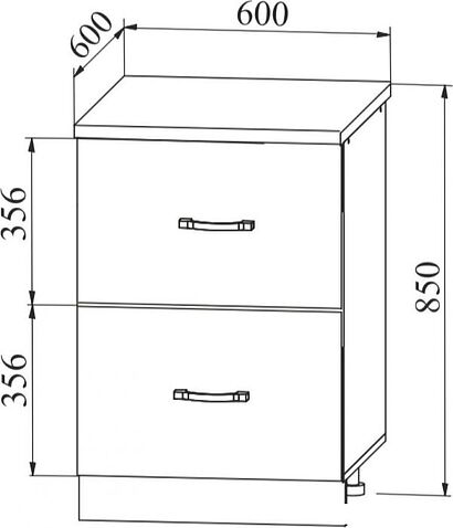 Шкаф напольный ДСВ Тренто СК2 600 (серый/серый)