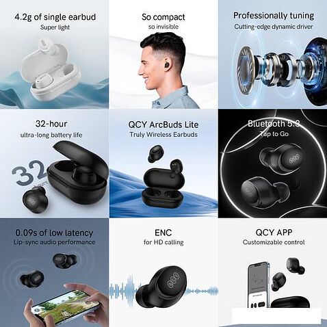 Наушники QCY ArcBuds Lite (черный)