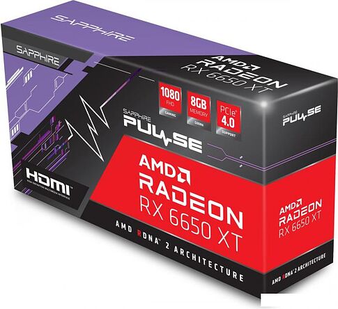 Видеокарта Sapphire Pulse Radeon RX 6650 XT 8GB GDDR6 11319-07-20G