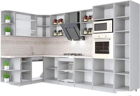 Готовая кухня Интерлиния Мила Крафт 1.68x3.4 левая (дуб королевский)
