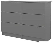 Комод Горизонт Нео 1050 6 ящиков (серый графит)