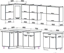 Угловая кухня Интерлиния Мила Gloss 60-12x30 (белый/асфальт глянец) Угловая кухня Интерлиния Мила Gloss 60-12x30 (белый/асфальт глянец)