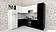 Готовая кухня ВерсоМебель Эко-7 1.4x2.6 левая (белый фасадный/черный/ст.мрамор итальянский)