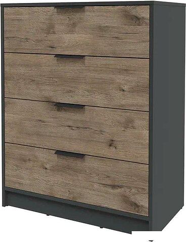 Комод Интерлиния Концепт КТ-К80 (дуб веллингтон/антрацит)