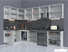Готовая кухня Интерлиния Мила Матте 1.5x3.0 Б правая (белый-белый-опал светлый) Готовая кухня Интерлиния Мила Матте 1.5x3.0 Б правая (белый-белый-опал светлый)