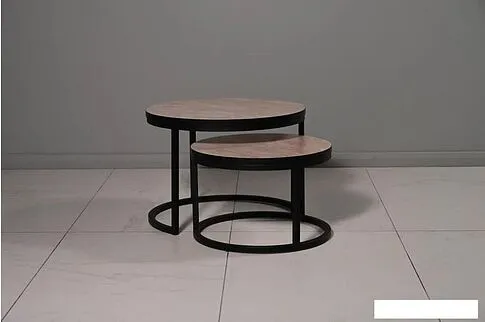 Журнальный столик Мир стульев №6 (мрамор бежевый/черный муар)