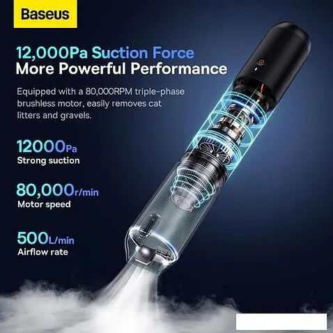 Автомобильный пылесос Baseus A3lite Car Vacuum Cleaner VCAQ050001 (черный)