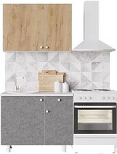 Готовая кухня Горизонт Point 100 (золото/бетон)