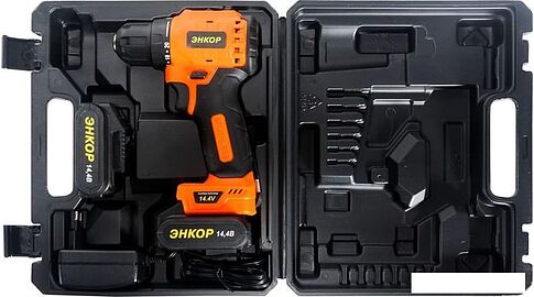 Дрель-шуруповерт Энкор ДША-16Л 50023 (с 2-мя АКБ, кейс)