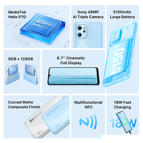 Смартфон Umidigi F3 8GB/128GB (серебристый)