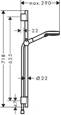 Душевой гарнитур Hansgrohe Vernis Blend 26422670 (черный матовый)