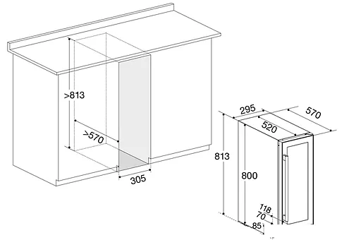Винный шкаф Temptech OBIU30DSS