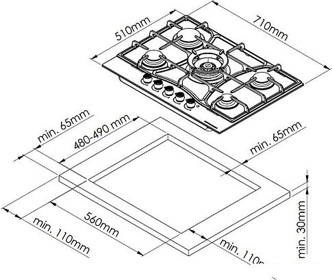 Варочная панель KUPPERSBERG FS 73 X