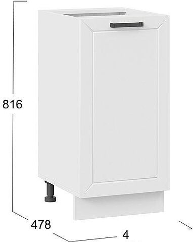 Шкаф напольный Трия Лорас 1Н4 (белый/холст белый)