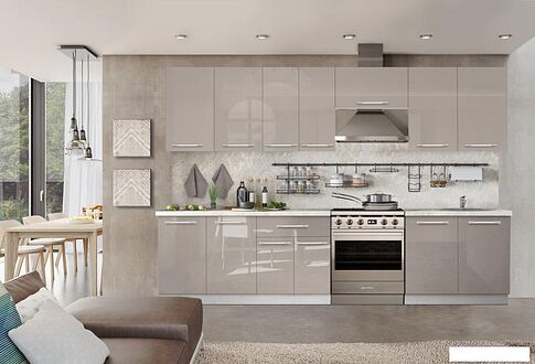 Готовая кухня Кастанье Мила 2.8 (серый камень)