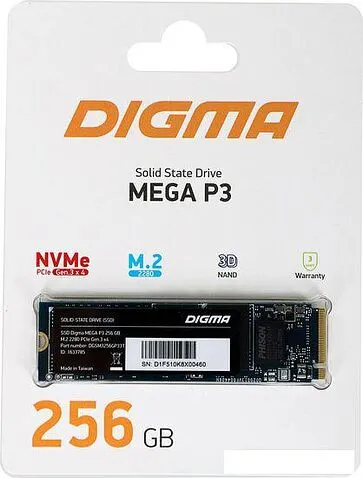 SSD Digma Mega P3 256GB DGSM3256GP33T