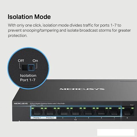 Неуправляемый коммутатор Mercusys MS108GP