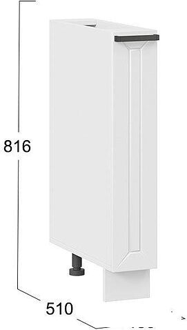 Шкаф напольный Трия Лорас 1Н15К (белый/холст белый)