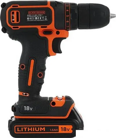 Дрель-шуруповерт Black & Decker BDCDC18B (с 2-мя АКБ, без кейса)