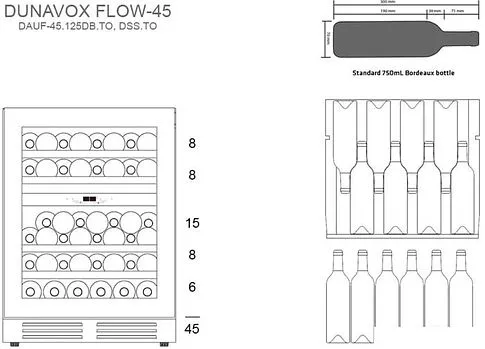 Винный шкаф Dunavox DAUF-45.125DOP.TO