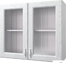 Шкаф навесной Горизонт Принцесса 80 с витриной (арктик) Шкаф навесной Горизонт Принцесса 80 с витриной (арктик)