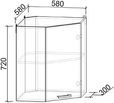 Шкаф навесной Интерлиния Компо ВШУ-720 (бетон портленд)