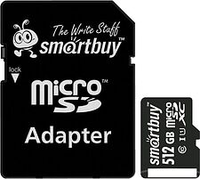 Карта памяти Smart Buy microSDXC SB512GBSDCL10-01 512GB (с адаптером)