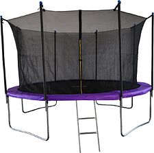 Батут GoUP Elite 12FT (с сеткой и лестницей, фиолетовый)