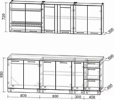 Кухонный модуль Интерлиния Мила Пластик 2.3 Б (арктический/арктический/белый гранит)