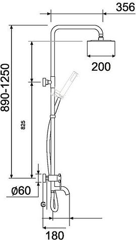 Душевая система  РМС SUS124BL-009DK