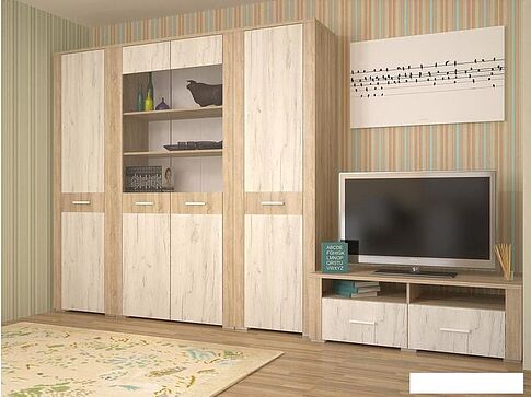 Комод Интерлиния Коламбия КЛ-10 (дуб сонома/дуб белый)