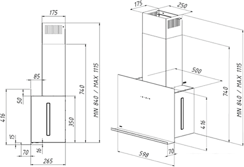 Кухонная вытяжка Akpo Crystal 60 WK-9 (черный)