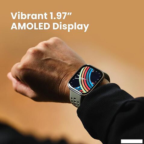 Умные часы Amazfit Bip 6 (титановый, с оранжевым силиконовым ремешком)