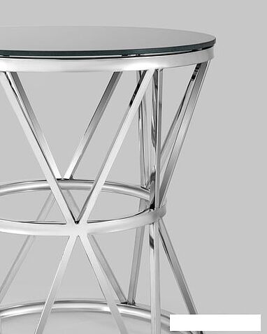 Журнальный столик Stool Group Вива 50x50 EET-080 (стекло черное/сталь серебристый)