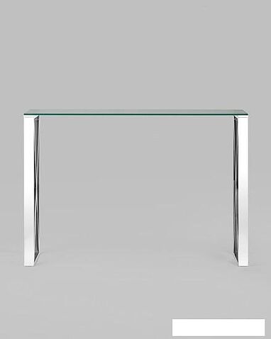 Консольный стол Stool Group Кросс 115x30 (стекло/сталь/серебристый)